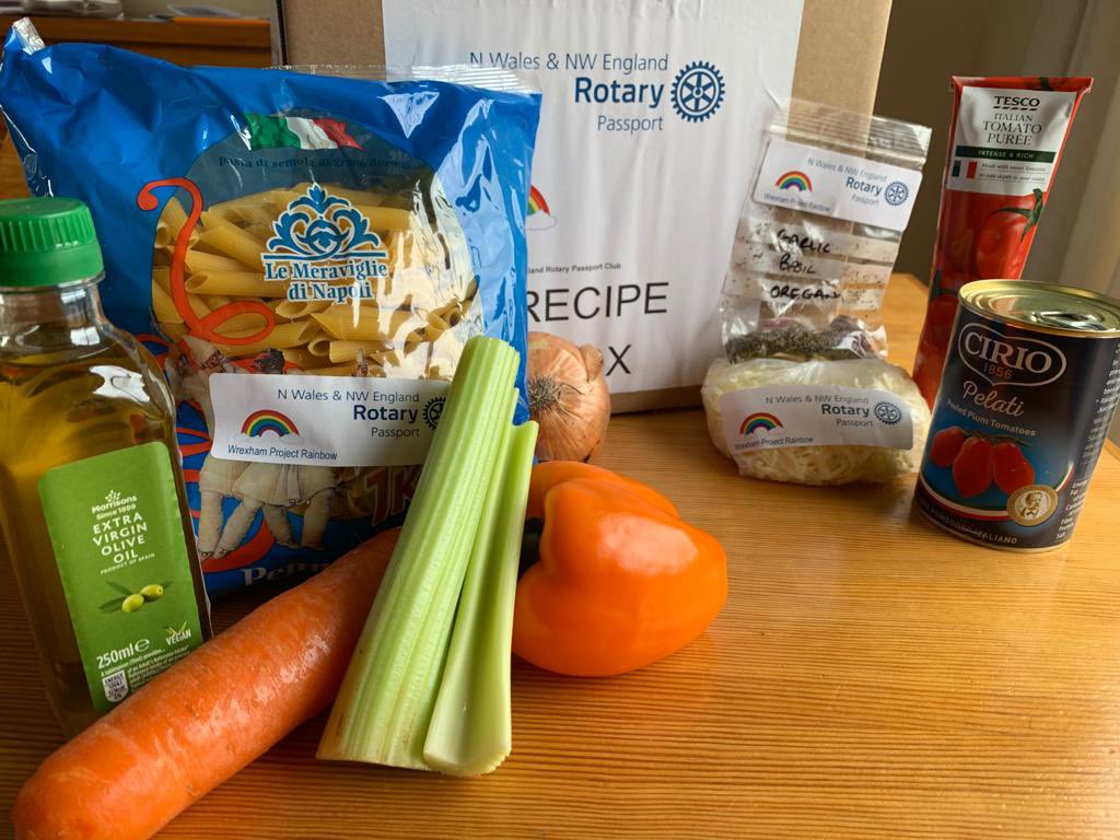 passport1180's tweet photo. This weekโs Wrexham hub recipe box,Tomato &Veg Pasta.Yum! And Powys hub working with Game Change Project teaching car servicing. Driving skills very soon as itโs essential for work in rural areas. Working with young people is so important to Passport.#rotaryworkingtogether https://t.co/md5uHgz4ft