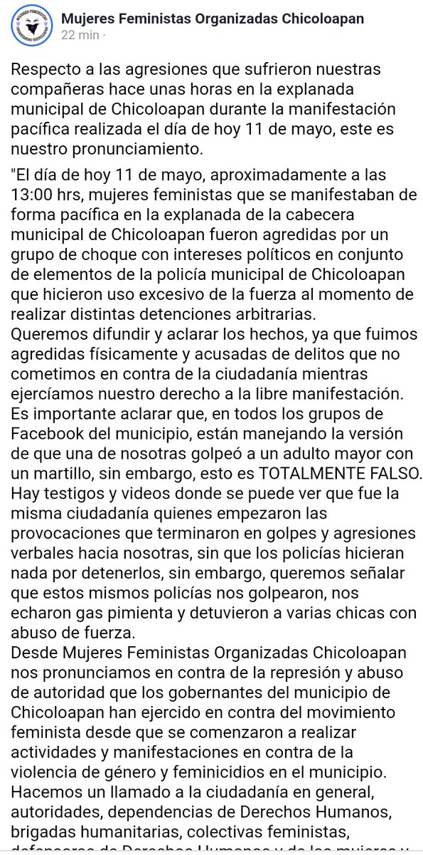 ManadaPeriferia's tweet photo. Compañeras de #Chicoloapan siguen detenidas en MP de @GobNeza Palacio. Fueron reprimidas en manifestación

https://t.co/rRHXCtQiWr

#ChicoloapanRepresor
#EdomexRepresor https://t.co/qnR7Gci2VM