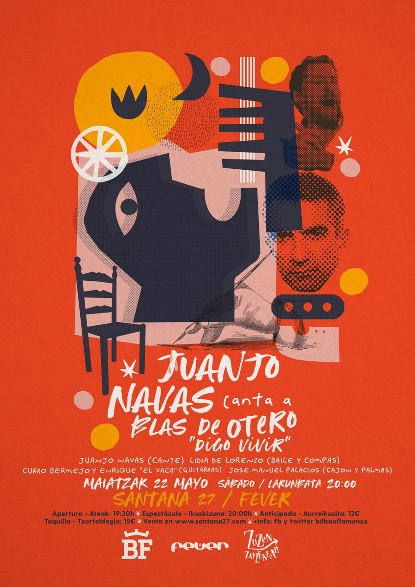 bilbaoflamenco's tweet photo. JUANJO NAVAS canta al poeta BLAS DE OTERO el sábado 22 de mayo en la Sala Santana 27 de Bilbao. Entradas en https://t.co/Q6GqS5k13J https://t.co/D49f403yME