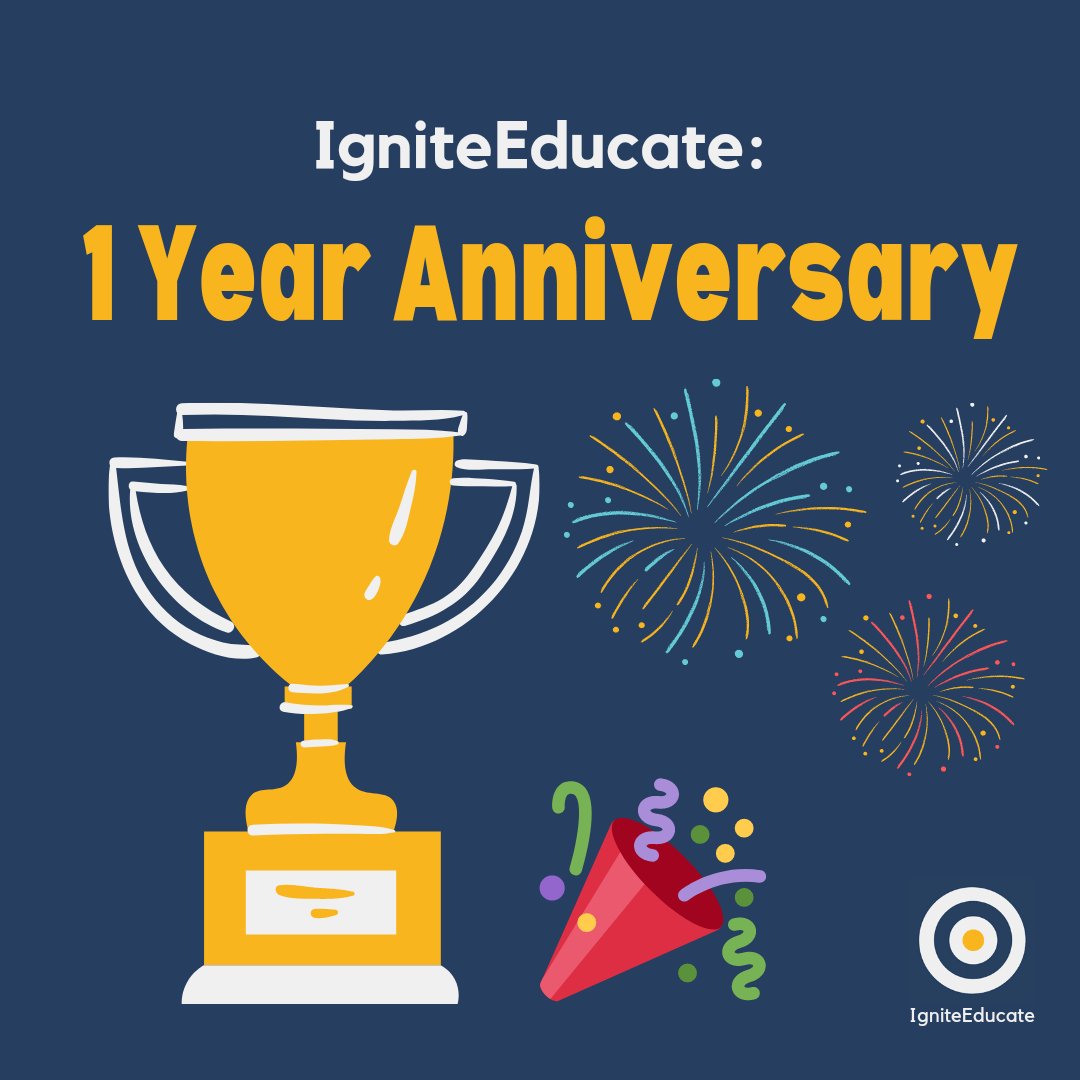 IgniteEducate's tweet photo. 1 Year ago today, @igniteeducate launched. #edtech #education https://t.co/iJrQK1bsYn