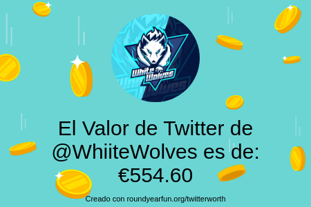 WhiiteWolves's tweet image. Mi valor en Twitter es de: €554.60

Encuentra el tuyo(a) con roundyearfun.me/twitterworth?l…

⠀