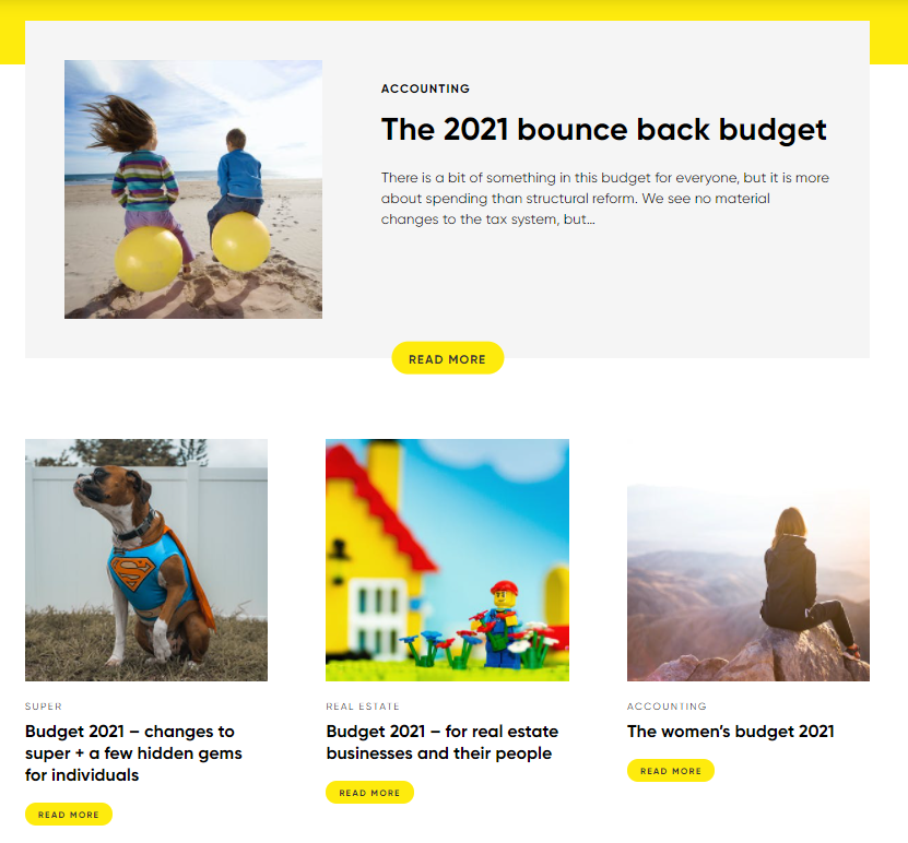 While you're waiting to join our experts in a Calm Tax Convo at 11.30am for a frank, no B.S. take on what's in the budget, we've summarised the main bits relevant to you, your business, your super, the real estate industry and women here: bit.ly/3oaGm5i

#federalbudget