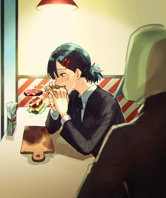 「わ、わた、わたし……具の入ったハンバーガー食べるのはじめて……」
#チェンソーマン 