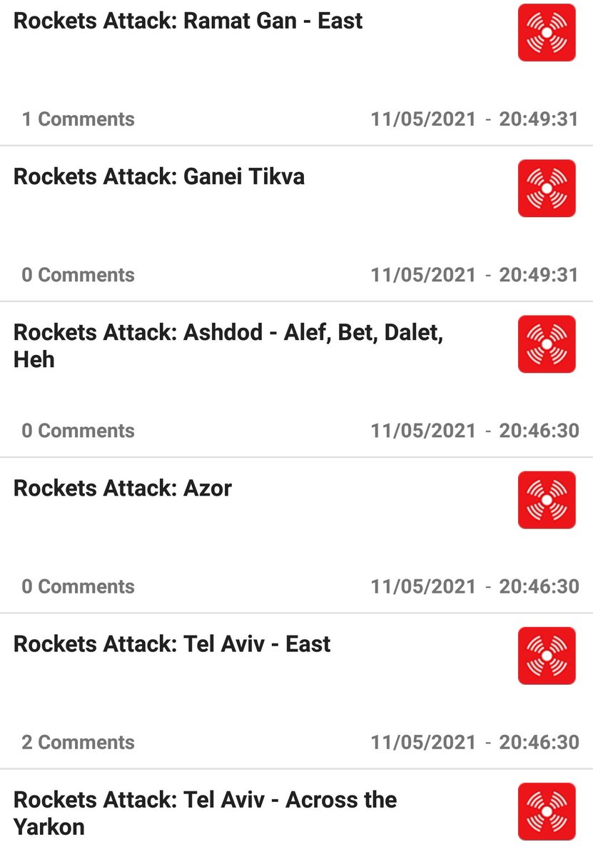 IsraelMFA's tweet photo. Hamas terrorists fire a barrage of rockets from #Gaza at central Israel this evening, targeting Tel Aviv and cities in the area. https://t.co/5ozNLQj53D
