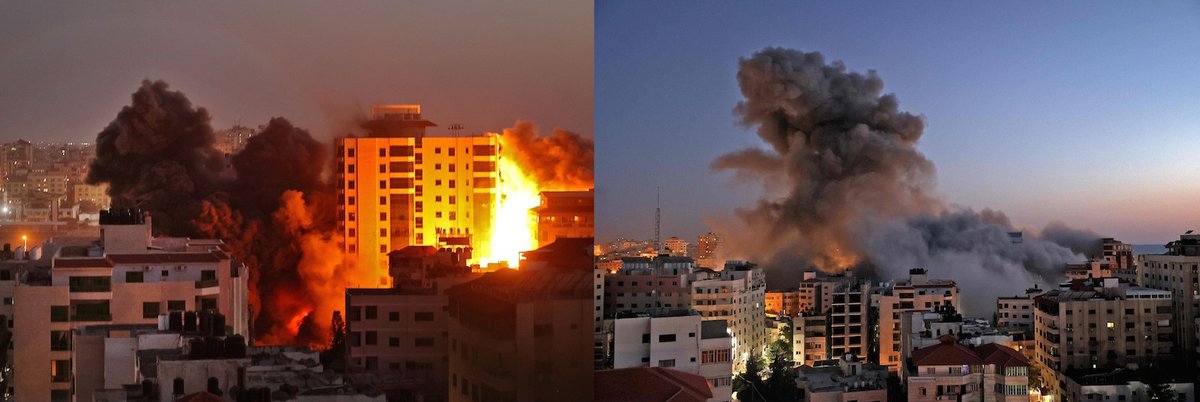 [ACTUALIZACIÓN] Israel destruye en un ataque aéreo un edificio de una decena de plantas en Gaza naiz.eus/eu/info/notici… La torre Hanadi ha quedado reducida a escombros