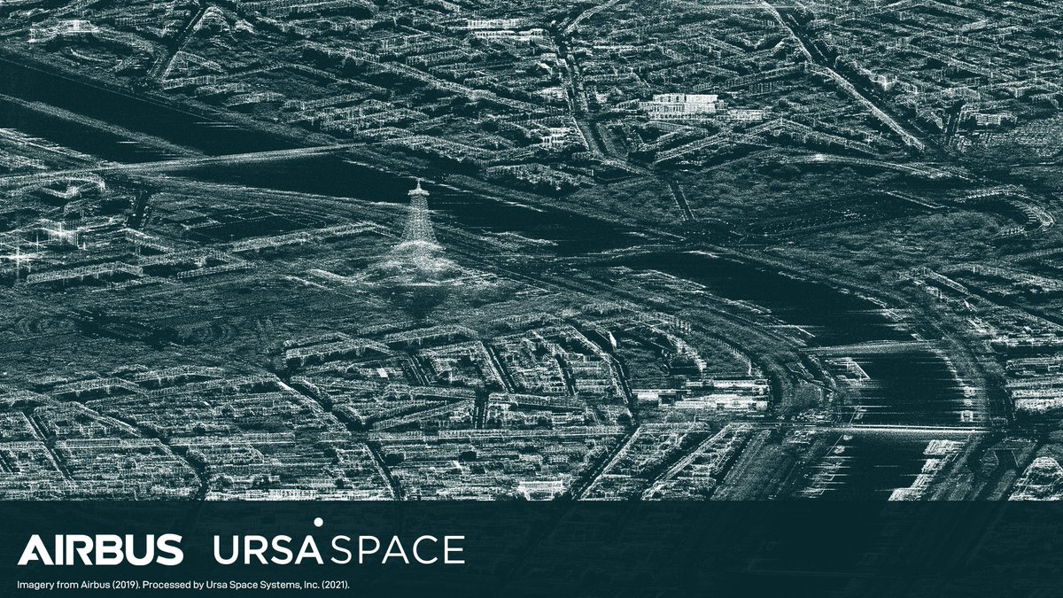 Take a look at this detailed <a href="/Airbus/">Airbus</a> #SAR image of #Paris and the Eiffel Tower, processed by the team at <a href="/UrsaSpace/">Ursa Space Systems</a>! Read more in our blog: hubs.la/H0N50V10 #satelliteimagery #space