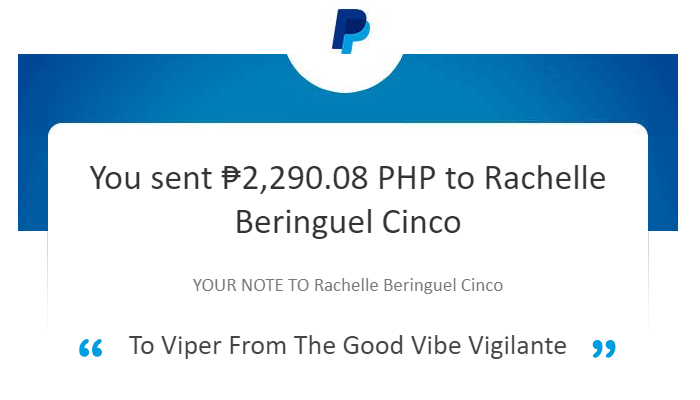whoisgvv's tweet photo. @whoisgvv just sent $50 U.S. Dollars to Viper's #PayPal (actually it was sent to his friend Rachelle's account). Viper is one of my latest #GVV #CashGiveaway winners on #YouTube. Viper once you confirm to me that you've received this first $50, I will send you another $50 bucks! https://t.co/yuK3GAfgjI