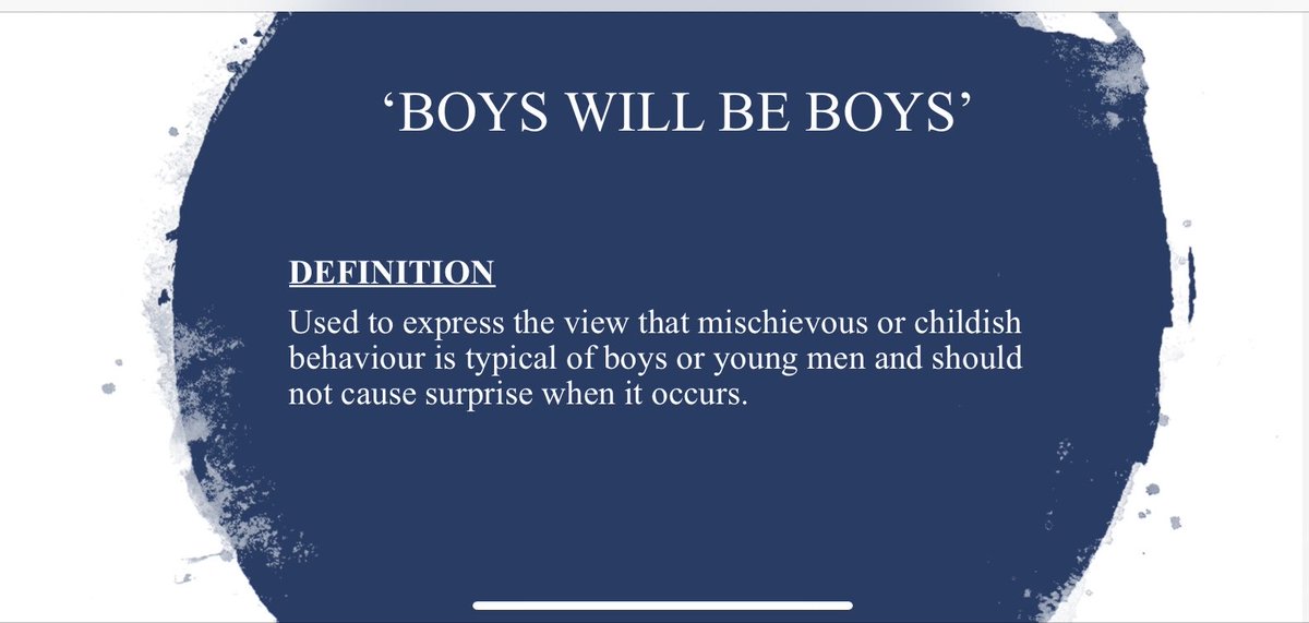 Schools_educate's tweet photo. What message do we send to young boys when this phrase is used.
I asked Y12 girls that very same question today. They’d all heard it from parents, teachers and other professionals at some stage.
It’s horrific, it needs to stop being normal.
Challenge it. #educate https://t.co/Pqtupr15Y7