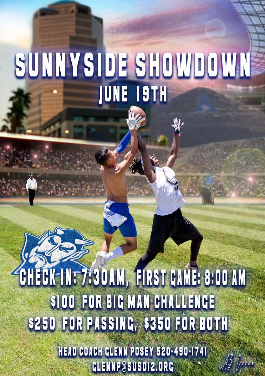 Coach Dags (@coach_dags58) on Twitter photo A few spots left! Come get the smoke!! <a href="/gridironarizona/">Gridiron Arizona</a> <a href="/SSBDFootball/">SunnysideBlueDevilFootball</a> A few spots left! Come get the smoke!! <a href="/gridironarizona/">Gridiron Arizona</a> <a href="/SSBDFootball/">SunnysideBlueDevilFootball</a>