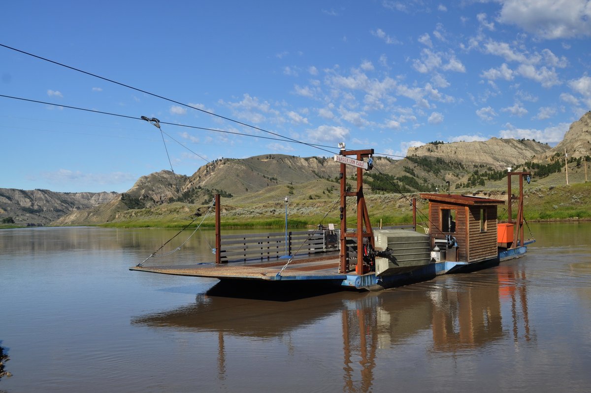 npnht's tweet photo. The McClelland/Stafford Ferry located along a rugged section of the NPNHT north of Winifred, MT, in the Upper Missouri River Breaks National Monument turns 100 years old this year: https://t.co/wi6s9EkvAq https://t.co/sEXSROu6X5