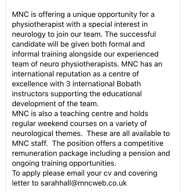Fantastic opportunity for anyone interested in neuro... <a href="/manchesterneuro/">MNC</a> <a href="/thecspstudents/">CSP Students</a> <a href="/MMUPhysio/">MMUPhysio</a>