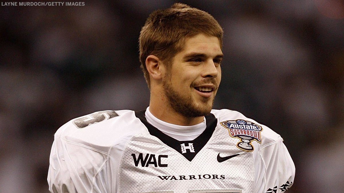 SportsCenter's tweet photo. Former Hawaii QB and Heisman finalist Colt Brennan has died at age 37, his father Terry Brennan told the Star Advertiser.

Brennan was in his fifth month at a rehabilitation facility in California when he was found unconscious. https://t.co/sGOVz6Vq4i https://t.co/i2URIHltZP