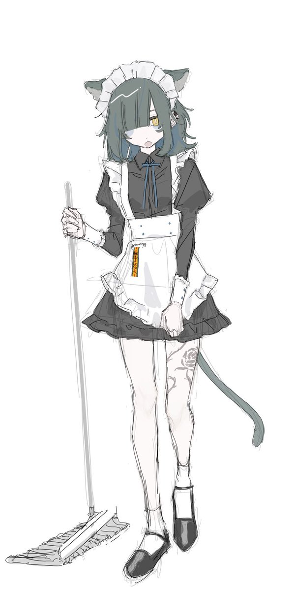 solo animal ears tail 1girl cat ears maid cat tail  illustration images