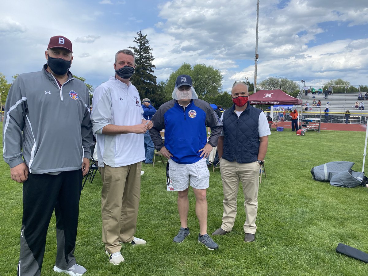 D11Sports's tweet photo. A great day for the @Colonial_League Track and Field Championships. Up in the Slate Belt at Bangor Memorial Park for some Sights and Sounds as Champions are crowned.  Athletic Directors are ready to go as well. https://t.co/1HNObaS1sz