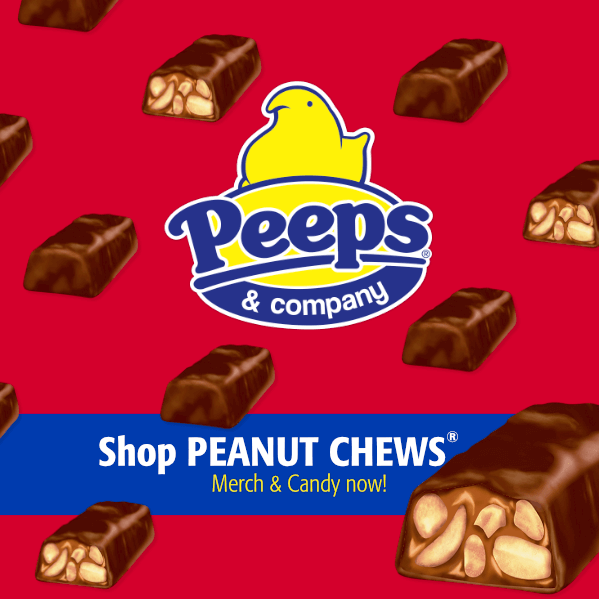 PeanutChews's tweet photo. Who’s ready to shop?! Our online store, PEEPS &amp; Company, is officially back! Shop for Goldenberg’s PEANUT CHEWS and get some NUTTY merch now: https://t.co/NY73Rrs6zl 🥜🥜 https://t.co/da6ZHSsvF9
