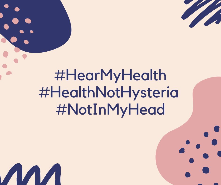 hear_end's tweet photo. Don't back down when trying to find answers for your pain. Together we can change the conversation around women's health. Women are not hysterical, women are not complaining, women are advocating for their health. 
#HearMyHealth #HealthNotHysteria https://t.co/f8wH1uXB0A