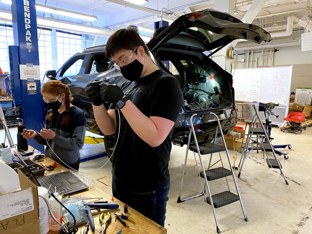 ME_at_UW's tweet photo. .@uwecocar continued improving their vehicle, successfully completed multiple test drives, and are competing in a virtual @EcoCARChallenge competition at the end of the month. https://t.co/6L4dxWXBsW https://t.co/8GO5i6GTC4