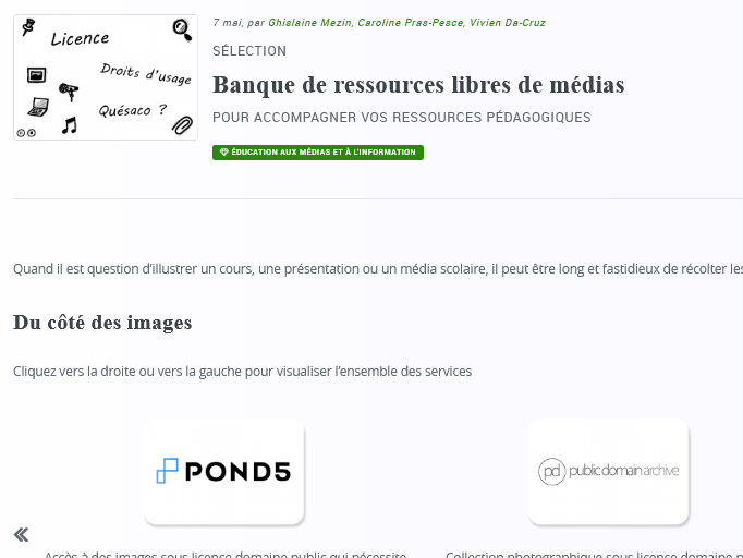 Quand il est question d’illustrer un cours, une présentation ou un média scolaire, il peut être long et fastidieux de récolter les ressources nécessaires. Un aperçu de quelques sites libres de droits 
#numerique 
dane.ac-versailles.fr/etre-accompagn…