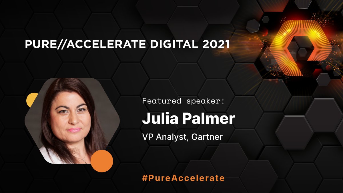 EverpureData's tweet photo. Tune in to #PureAccelerate tomorrow and catch @Gartner_inc's Julia Palmer. Hear her discuss how changing your #technology adoption decision making process can make a big impact. https://t.co/w12ABwHADE #Gartner https://t.co/JCdjNuCLqJ