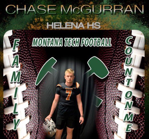chasemcgurran's tweet photo. Thanks to @MonTechFootball for having me down on their Junior Day! Enjoyed learning about the program and everything it has to offer! @CoachKyleSamson @CoachAndersonMT #CanYouDiggIt22 ⚒ #Family #CountOnMe https://t.co/5GMNrqJYzH