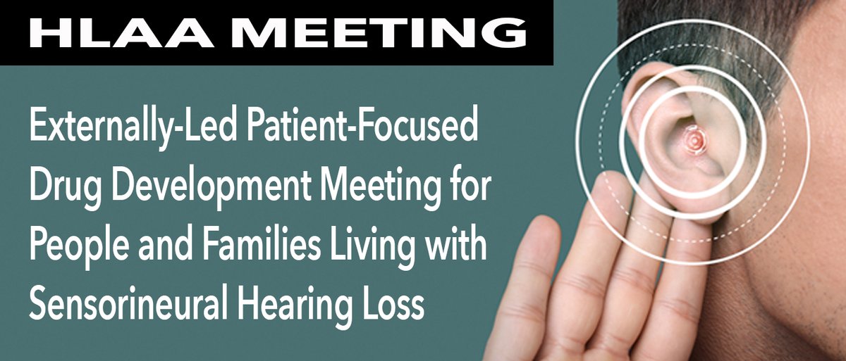 HLAA's tweet image. #HLAA_PFDD is an Interactive Virtual Meeting where YOU can call in or write in with your comments about living with #hearingloss. Hear from two representative panels during the May 25 meeting. hearingloss.org/hlaa-pfdd/