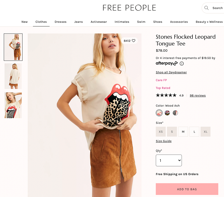 GarmentWorkerLA's tweet photo. This shirt is $78 at @FreePeople. The worker who produced it makes about 11 cents PER ITEM - a higher rate than what many CA garment workers get. There’s no excuse for this kind of economic exploitation. @Portantino, @SenToniAtkins, pass #SB62 the #GarmentWorkerProtectionAct! https://t.co/oGWn4BT3eA