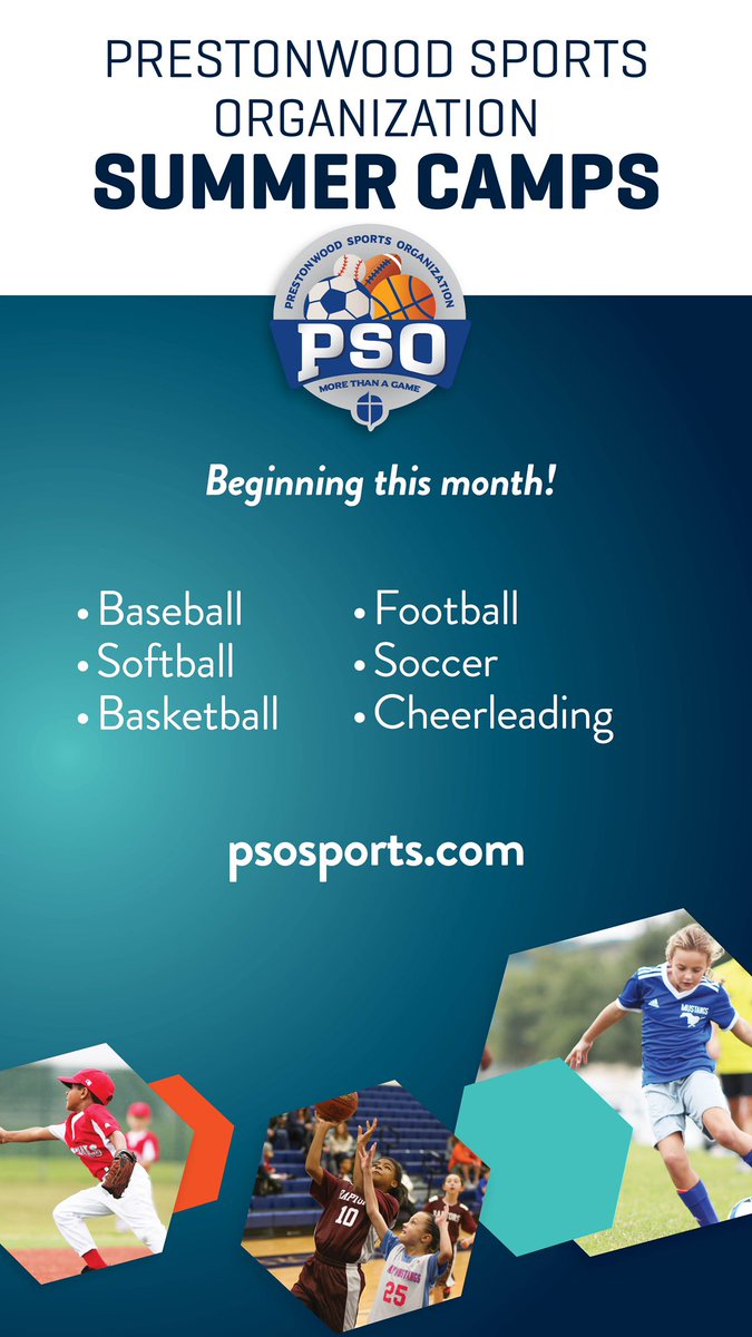 PSO summer camps start this month and run through August! With twenty camps scheduled and six different sports represented, there’s a PSO camp for every child! Visit psosports.com/Default.aspx?t… to register!