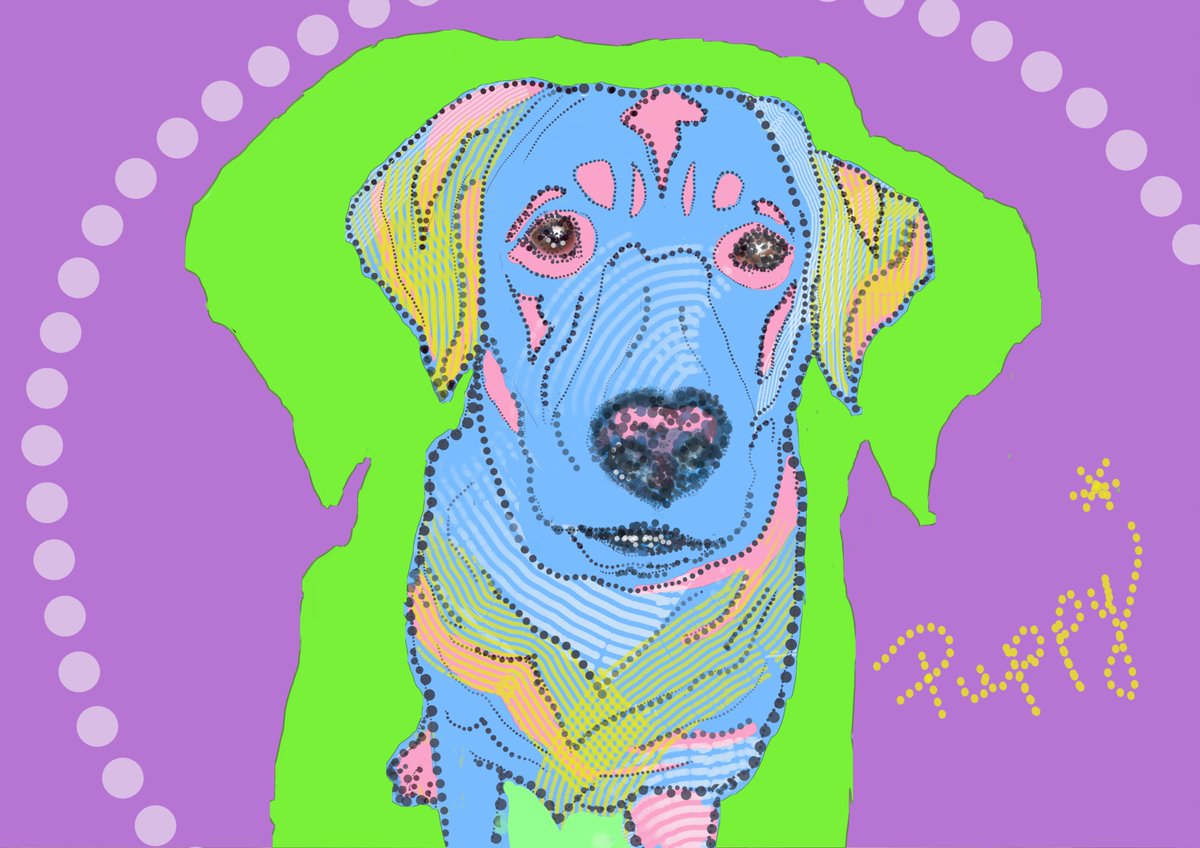 artisanian_ca's tweet image. Psychedelic Puppy.  More drawing with the #SketchableApp for  #theblackbookporoject and #ArtCollaboration with @deltatangomike.