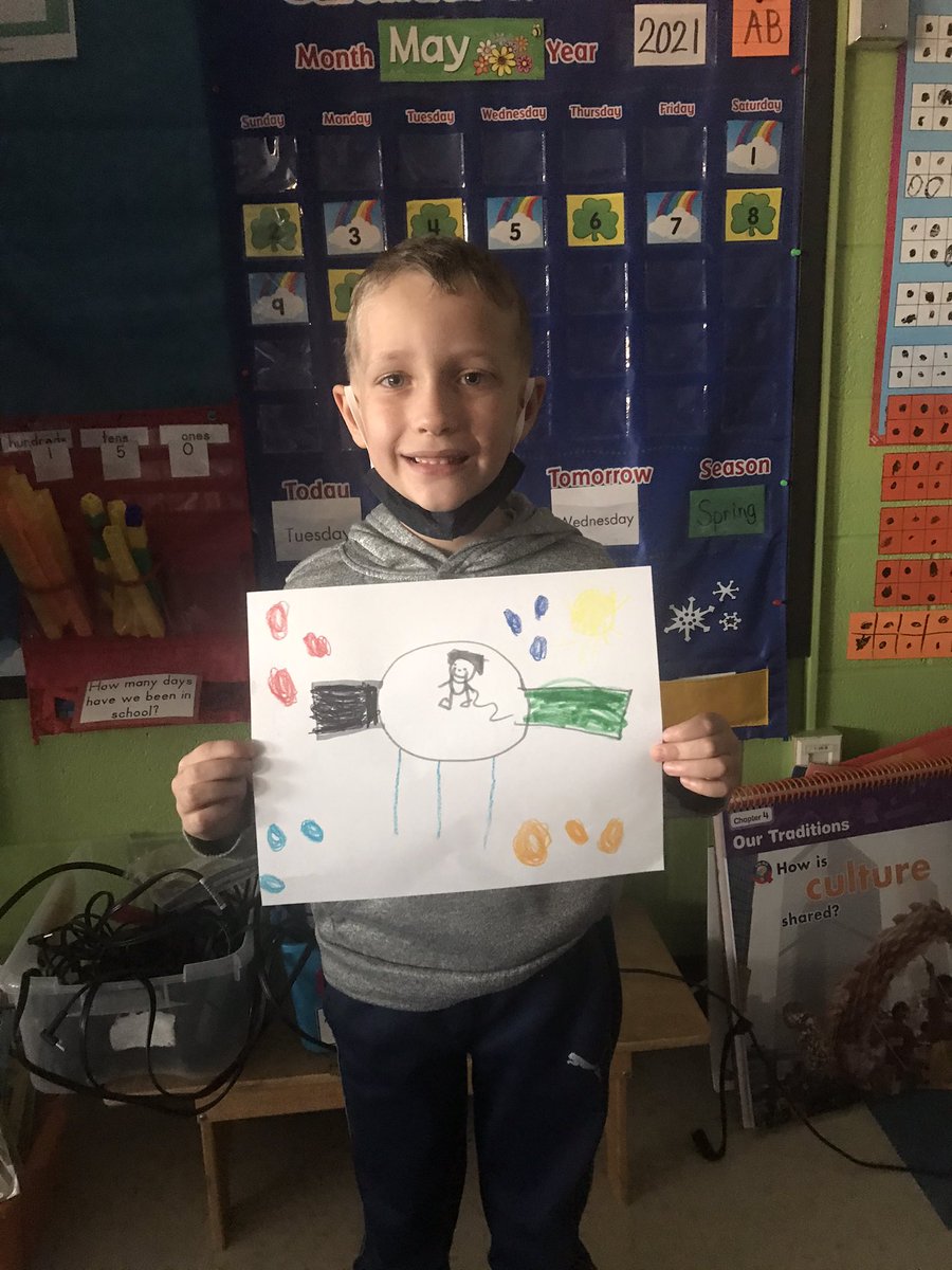 We learned abt space in K today &amp; real astronauts read us stories on the space station. You can see the astronaut inside the iss in the pic, along with stars and planets. Thanks <a href="/StoryTimeSpace/">StoryTimeFromSpace</a> for expanding our horizons! @RHSD_LMS <a href="/RockHillSchools/">Rock Hill Schools</a>