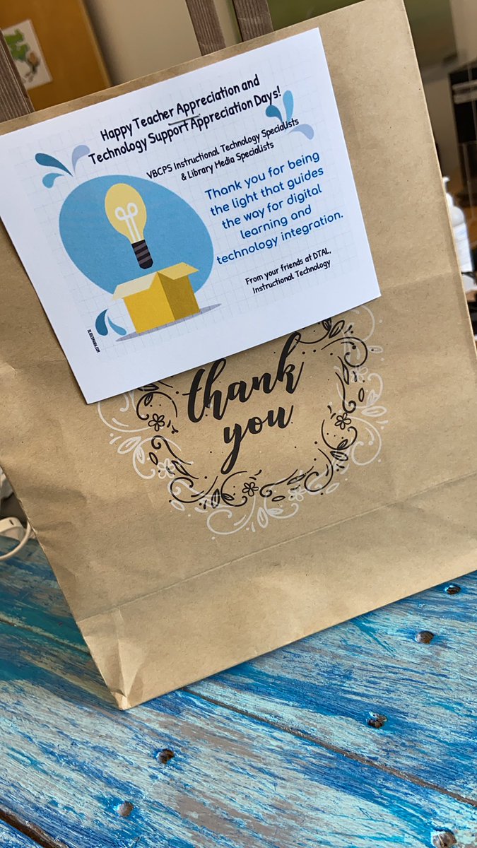 KristinaDemoss's tweet photo. This treat bag made my day! ❤️ Thank you! Grateful to work with wonderful people!  @matthewcolohan @cwhinsch @KimAdams007 @TechTeachVB #vbtechsupportday #vbits https://t.co/x0LXs0Bonj