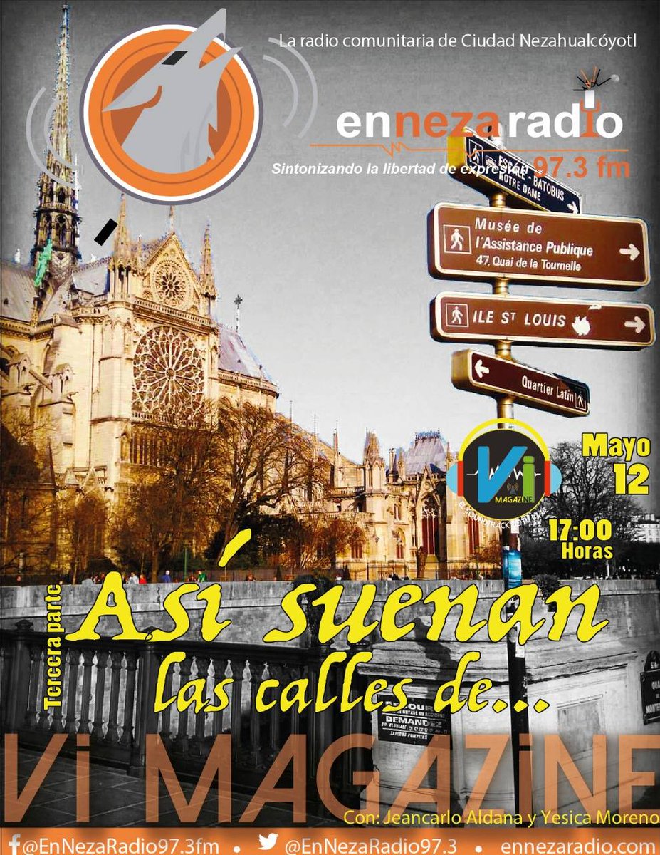 EnNezaRadio973's tweet photo. Mañana #Miércoles, en @vimagazinemx, acompáñanos a recorrer algunos destinos del mundo a través de la música, también te contaremos algunas curiosidades de esos lugares.
#EnNezaRadio #SomosEnNezaRadio #RadioComunitaria #ViMagazine #ElSoundtrackDeTuViaje https://t.co/E6fwxleQtG