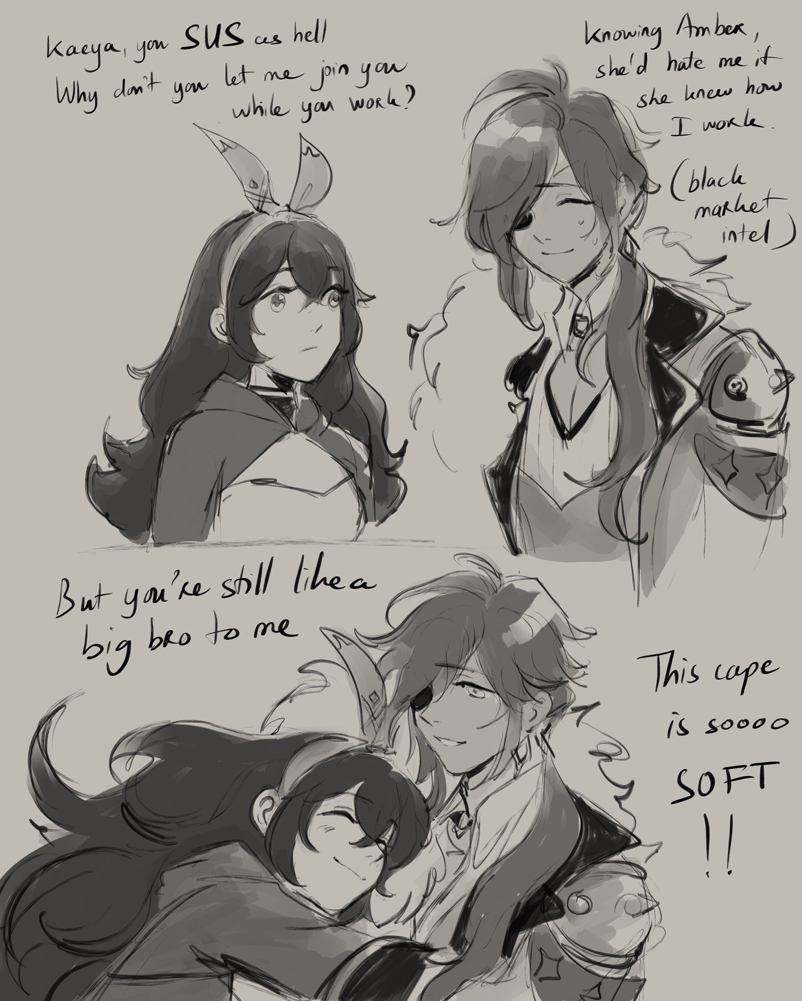 Pinkpiggy93 on X: Kaeya is just a good big bro to Amber is my hot take  lately kaeya amber genshinimpactfanart knightsoffavonius  t.coLS9jphp6aw  X