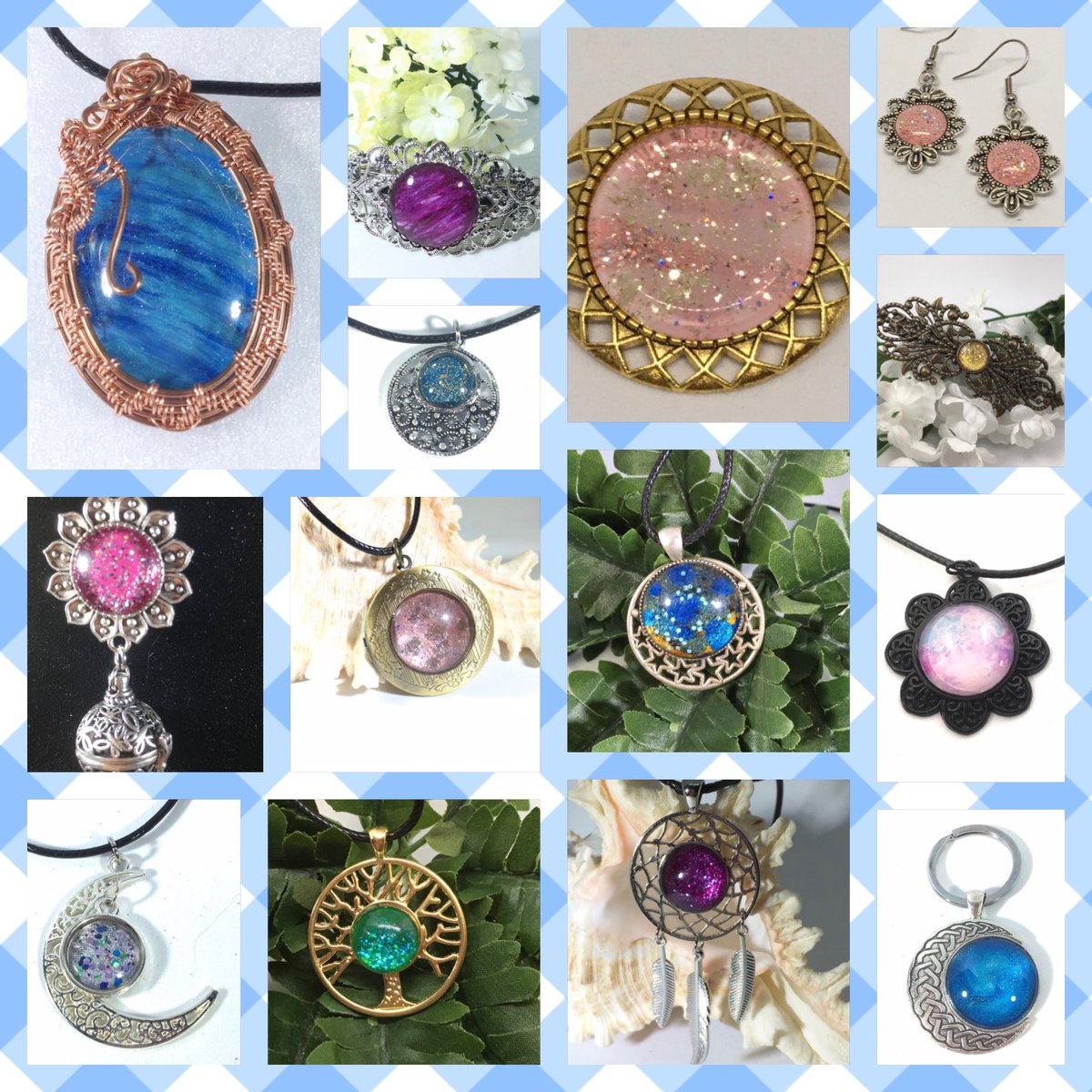 DragonWired's tweet photo. Some of my colorful painted cabochon jewelry from my #etsyshop #thewireddragon. https://t.co/iwrrWmSVRf https://t.co/oPXvRfBMIb