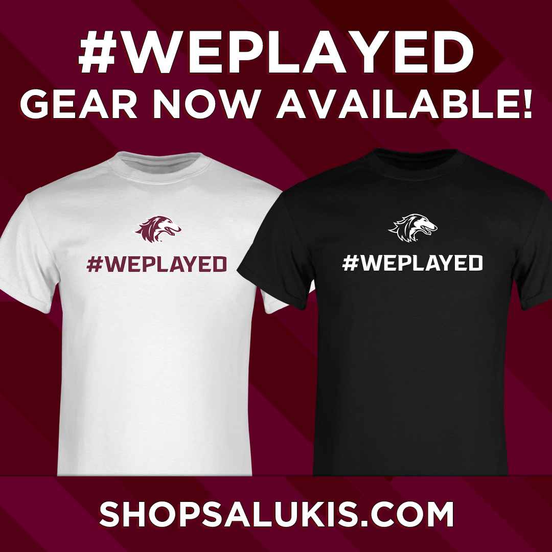 SIU_Football's tweet photo. Show your support for Saluki Football with exclusive #WePlayed gear, now available at https://t.co/ZBMIUZ1yMP. 

👕 Get Yours Today » https://t.co/xO8X0AjjrA https://t.co/uQmM9oKFVT