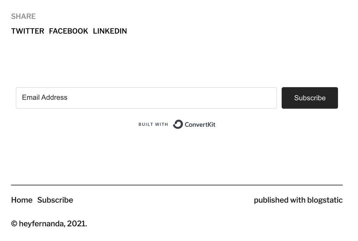BlogmakerApp's tweet photo. 🚀 New Feature

You can now add a newsletter sign-up form (Mailchimp, Convertkit, @upscribe) at the end of each article

Head to Settings and paste your code in the "End of article" textarea

Check out @heyyfernanda's latest post 🥳 to see it in action https://t.co/yY48DDazuJ https://t.co/mRLdUMWQIO
