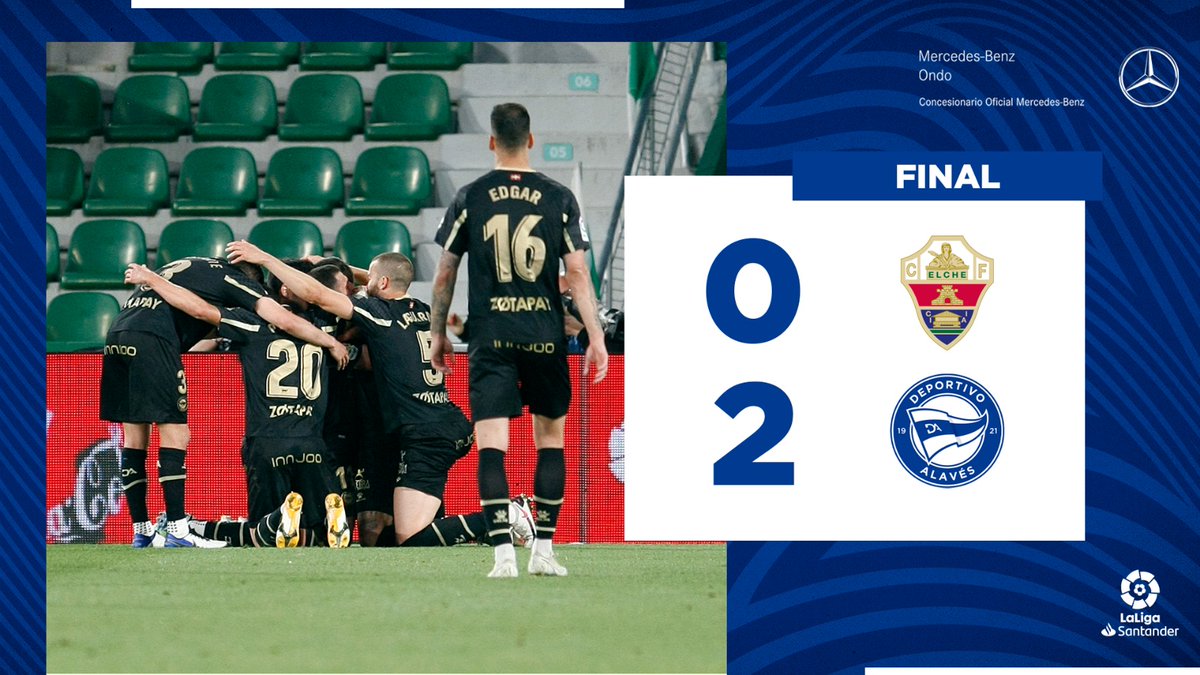 Alaves's tweet photo. 🔚 ¡𝐅𝐈𝐍𝐀𝐀𝐀𝐀𝐀𝐀𝐋 𝐅𝐈𝐍𝐀𝐀𝐀𝐀𝐀𝐀𝐀𝐀𝐋 𝐅𝐈𝐍𝐀𝐀𝐀𝐀𝐀𝐀𝐀𝐀𝐋! 

¡Terminó el partido en el Martínez Valero! 

¡QUÉ 3 PUNTAZOS, EQUIPO! 👏👏

#ElcheAlavés #GoazenGlorioso 🦊 https://t.co/MpXT1AvPPx