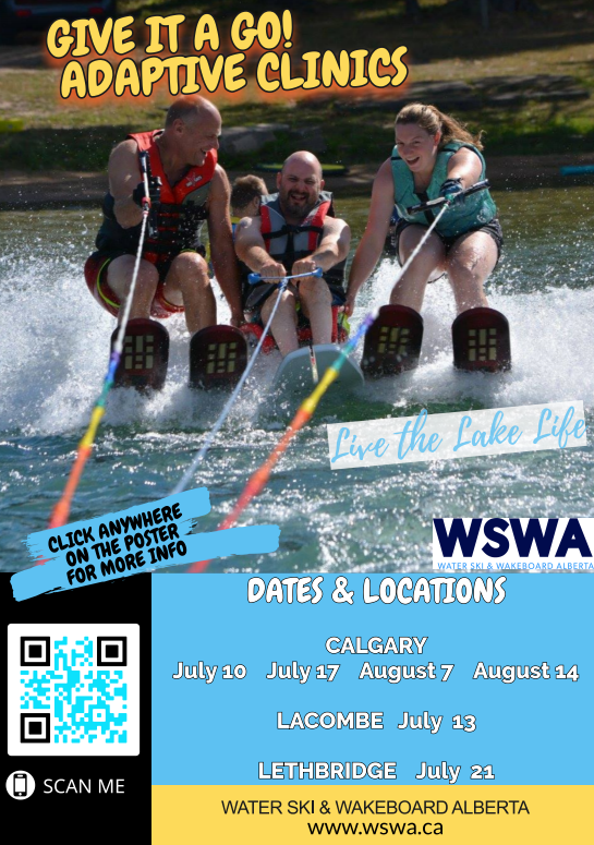 WSA_Alberta's tweet photo. Interested in trying water skiing or wakeboarding? Water Ski Wakeboard Alberta  (WSWA) has an exciting new adaptive program for 2021! To learn more please visit https://t.co/qaByMqna3T https://t.co/H28XqbjR6v