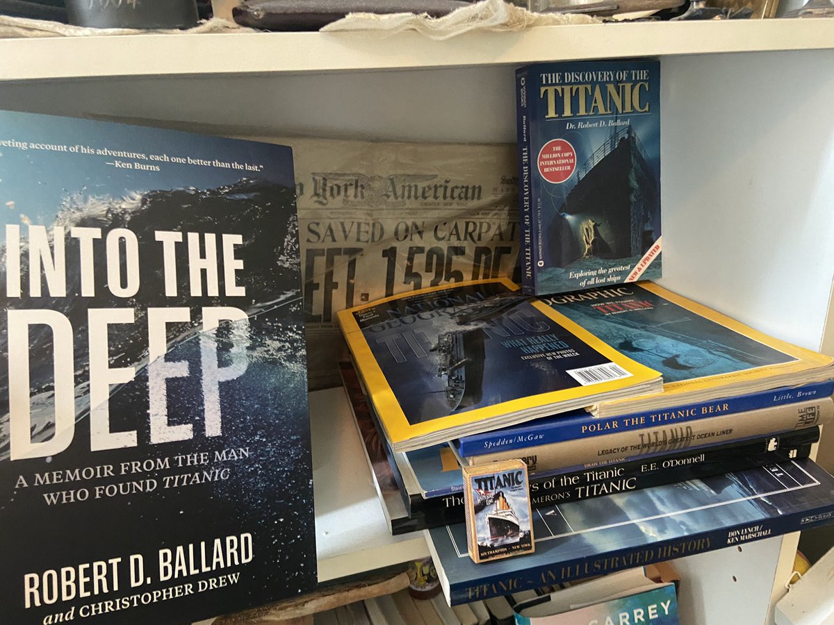 Miss_MarissaS's tweet photo. @nytdrew I was only 8 years old when Robert Ballard found Titanic. I’ve been fascinated ever since. This new book was promptly added to my collection. I cannot wait to read it! #christopherdrew   #robertballard #titanic #intothedeep #Robertballardmemoir https://t.co/gowCfRRSn7