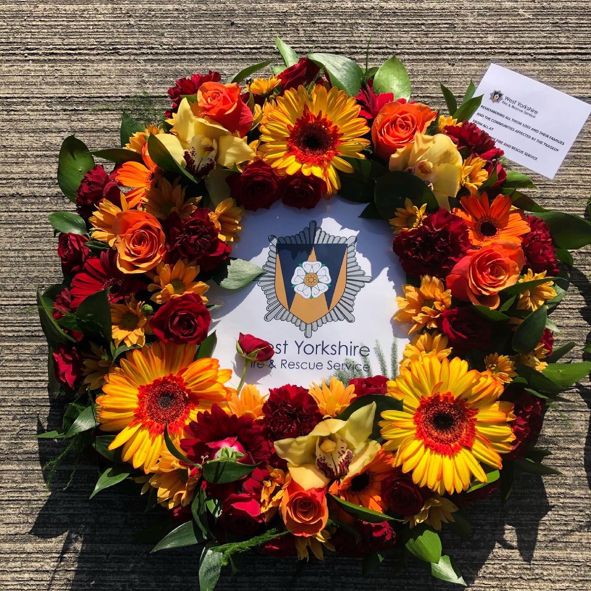 Thank you once again to <a href="/Flower_Couture/">Flower Couture</a> for the beautiful wreaths for today for <a href="/WYFRSBfdTeam/">Bradford District</a> #bcafc