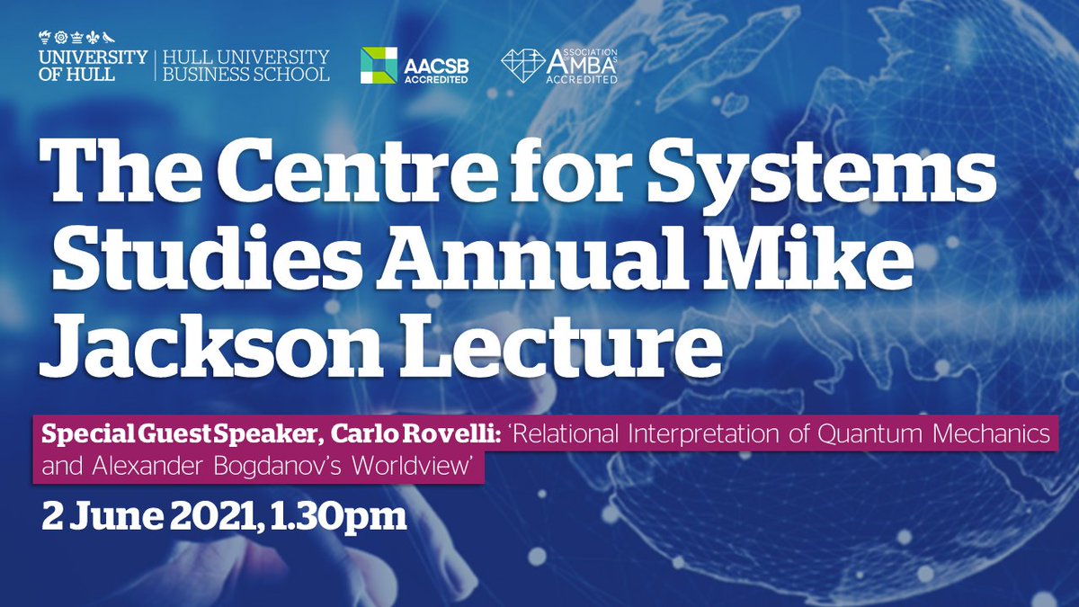 We're delighted to announce that the Annual Mike Jackson Lecture this year will be given by Carlo Rovelli on the 2nd of June on the "Relational Interpretation of Quantum Mechanics and Alexander Bogdanov's worldview". Register here:  register.gotowebinar.com/register/29127…