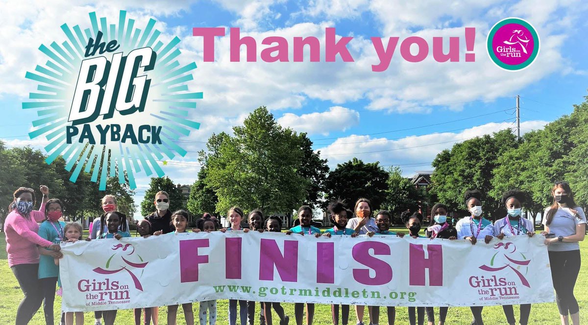 GOTR Mid Tennessee (@gotrmidtn) on Twitter photo A BIG FINISH!
Big thank you to everyone who donated, shared our messaging and helped make the #BigPayback a success for girls across Middle TN! $11,750 was donated including prizes and our <a href="/FleetFeetNash/">Fleet Feet Nashville</a> and coach match - all in 24 hours! A BIG FINISH!
Big thank you to everyone who donated, shared our messaging and helped make the #BigPayback a success for girls across Middle TN! $11,750 was donated including prizes and our <a href="/FleetFeetNash/">Fleet Feet Nashville</a> and coach match - all in 24 hours!