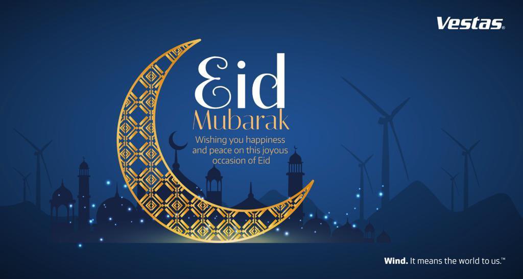 MuhamedZeid's tweet photo. Religious festivities across all faiths have been challenged this year. Nevertheless, their essence &amp; purpose remain eternal. On the occasion of #EidAlFitr &amp; on behalf of @Vestas, I would like to wish you all happiness, harmony &amp; health celebrated in safety &amp; with responsibility. https://t.co/yO29onoelg