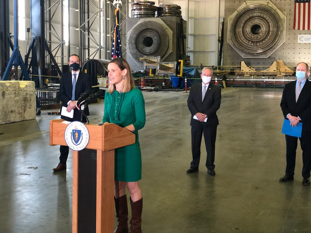 MassEEA's tweet photo. In a historic day for climate action in Massachusetts and the U.S., @EEASecretary joined @VineyardWindUS CEO Lars Pedersen at the WTTC in Charlestown to celebrate @BOEM_DOI's Record of Decision granting federal approval to MA's first-in-the-nation offshore wind project. https://t.co/Gt8QItCdMY