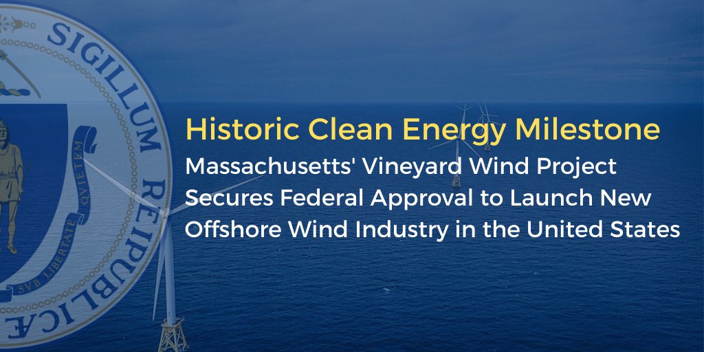 MassEEA's tweet photo. In a historic day for climate action in Massachusetts and the U.S., @EEASecretary joined @VineyardWindUS CEO Lars Pedersen at the WTTC in Charlestown to celebrate @BOEM_DOI's Record of Decision granting federal approval to MA's first-in-the-nation offshore wind project. https://t.co/Gt8QItCdMY