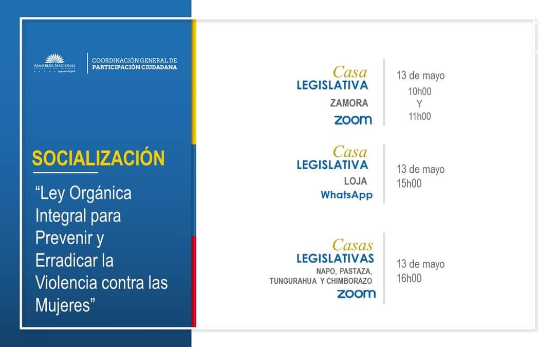 P_CiudadanaAN's tweet photo. #AgendaTerritorio

Compartimos la programación de los eventos virtuales que realizarán las Casas Legislativas de la @AsambleaEcuador

Comunícate con nosotros y participa activamente del quehacer legislativo! @cesarlitardo @csolorzano3 @DonosoEcuador @Connie_maily https://t.co/qmZ5VOLwle