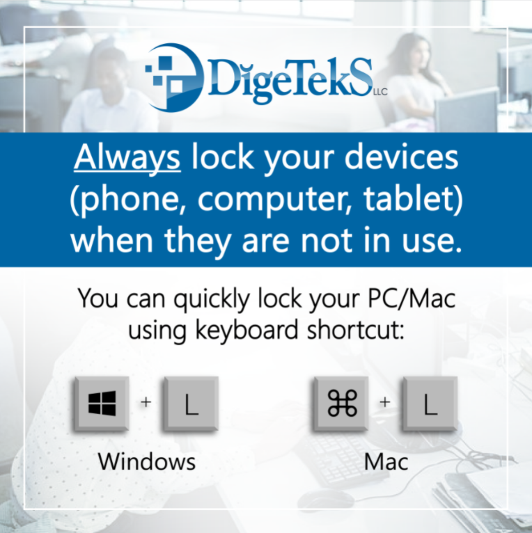 DigeTekS's tweet photo. Remember to always lock your devices!

#TechTip #TechTipTuesday #techtips https://t.co/3PGYor9Uj5