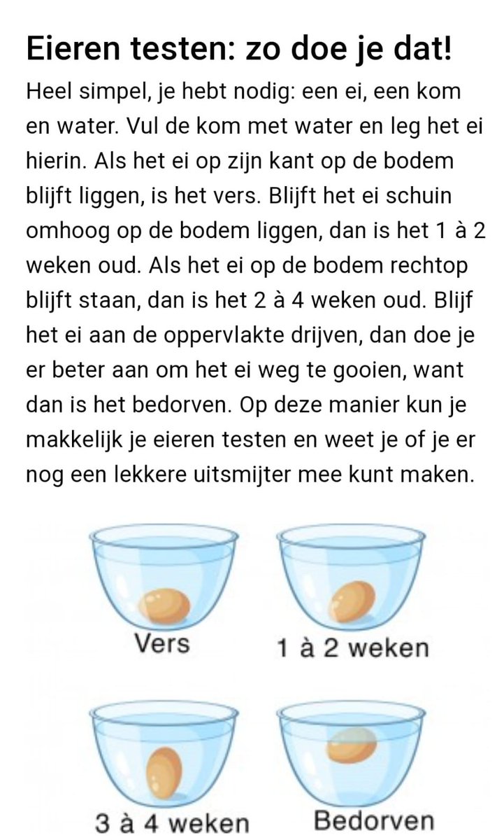 De eieren die u bij ons koopt , zijn hooguit 3 dgn oud.
Maar weet u dat u eieren wel 4 weken kunt bewaren?
#verseeieren #familiebedrijf  #planetproof