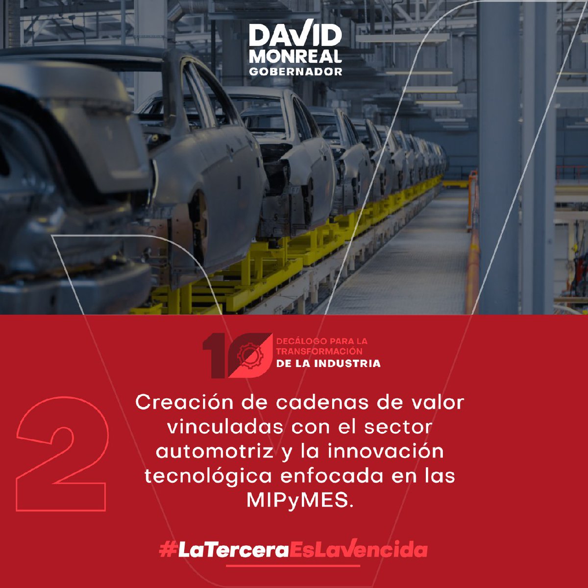 DavidMonrealA's tweet photo. Uno de los cuatro ejes que propongo para el desarrollo de Zacatecas es el de la industrialización; consolidaremos un ecosistema que propicie el desarrollo industrial en beneficio de todas y todos los zacatecanos. https://t.co/HUrnyoljyT