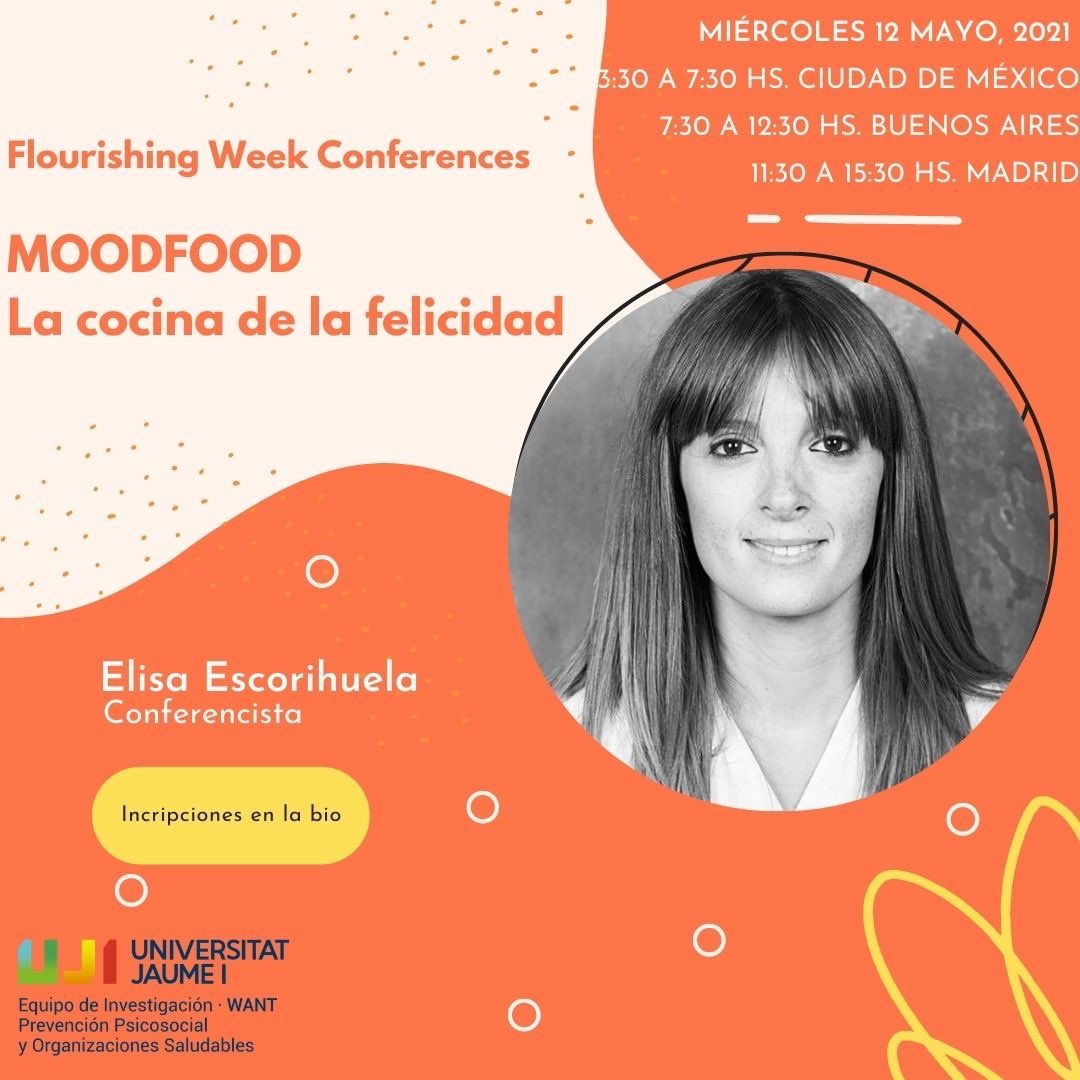 MarisaSalanova's tweet photo. Seguimos mañana con el tercer día de esta #flourishingWeek del Máster MAPPA con @EliEscorihuela y su Cocina de la Felicidad ❤️ @ArGmezBorges1 @mventuracs https://t.co/OifGKn6Nuf