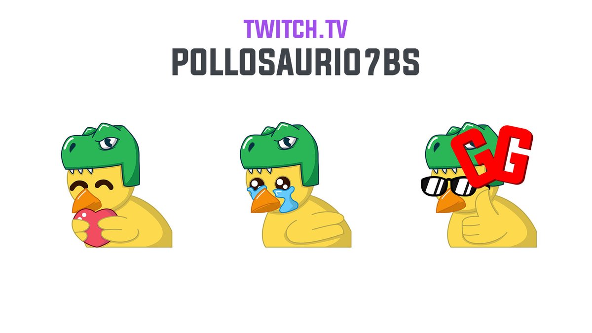 Estos son algunos emotes que hice para el canal de mi amigo @/PolloSaurio7BS.
Me gustaron un chingo, se mira demasiado tierno ese pollito con el corazón. 👉👈

❤️ y ♻️ se aprecian un chingo, los tkm